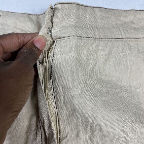 Calvin Klein Womens Utility Pencil Skirt Tan Knee Length Safari Casual Size 16 - Picture 2 of 9